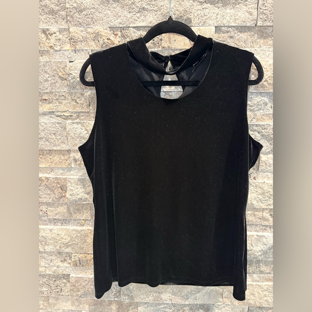 Brody Myles Elegant Black Sleeveless Top velvet size XL